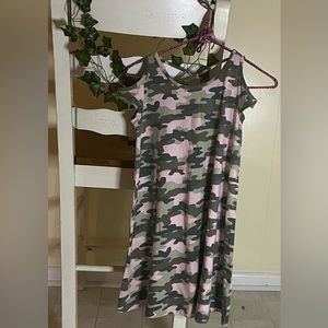 Pink and Green Kids Camo Dress